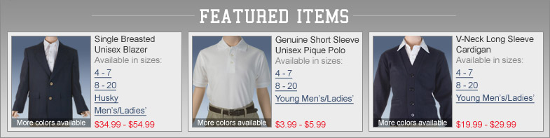School Uniforms - Featured Items
