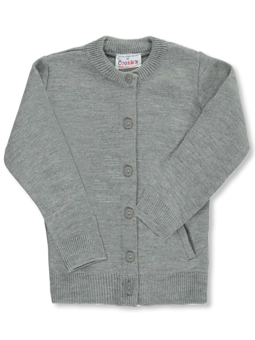 Cookie's Brand School Uniform Cookie's Brand School Uniform Little Girls' Crewneck Cardigan Sweater (Sizes 4 - 6X) - gray, 6