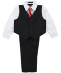 Andrew Fezza “Dapper Black” 4-Piece Vest Set (Sizes 12M – 24M) - CookiesKids.com