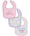 Luvable Friends “Heart Mommy” 3-Pack Bibs - CookiesKids.com