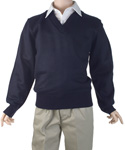 Blueberry Knitting Unisex Ribbed V-Neck Sweater (Sizes S – L) - CookiesKids.com