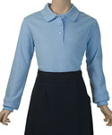 French Toast Girls Knit L/S Polo Shirt with Picot (Sizes 7 – 20) - CookiesKids.com