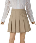 French Toast Pleated Scooter with Side Buckle Accent (Sizes 2 – 6X) - CookiesKids.com