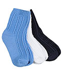 Big Oshi “Cable Crew” 3-Pack Crew Socks (Size 0M – 24M) - CookiesKids.com