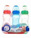 Nuby 3-Pack Non-Drip Standard Neck Bottles (10 oz.) - CookiesKids.com