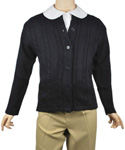 T.Q. Knits Control-Pil Cable Knit Button-up Cardigan (Sizes 7-20) - CookiesKids.com
