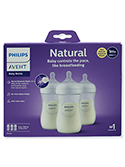 Avent 3-Pack Natural Slow Flow Bottles (4 oz.) - CookiesKids.com