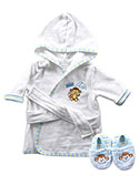 Luvable Friends “Umbrella Monkey” Bathrobe & Slippers Set (Sizes 0M – 9M) - CookiesKids.com