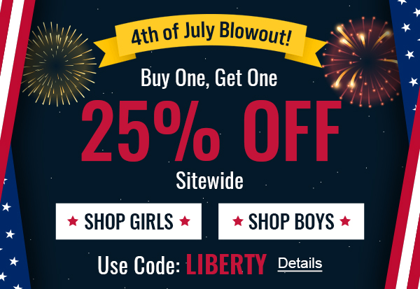4th of July Blowout! Buy One, Get One 25% Off Sitewide. Use code: LIBERTY. Expires 7/5/2022, 11:59 PM PST.