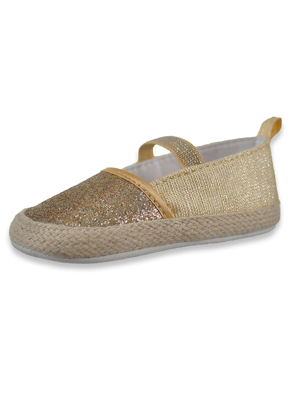 girls gold slip on shoes