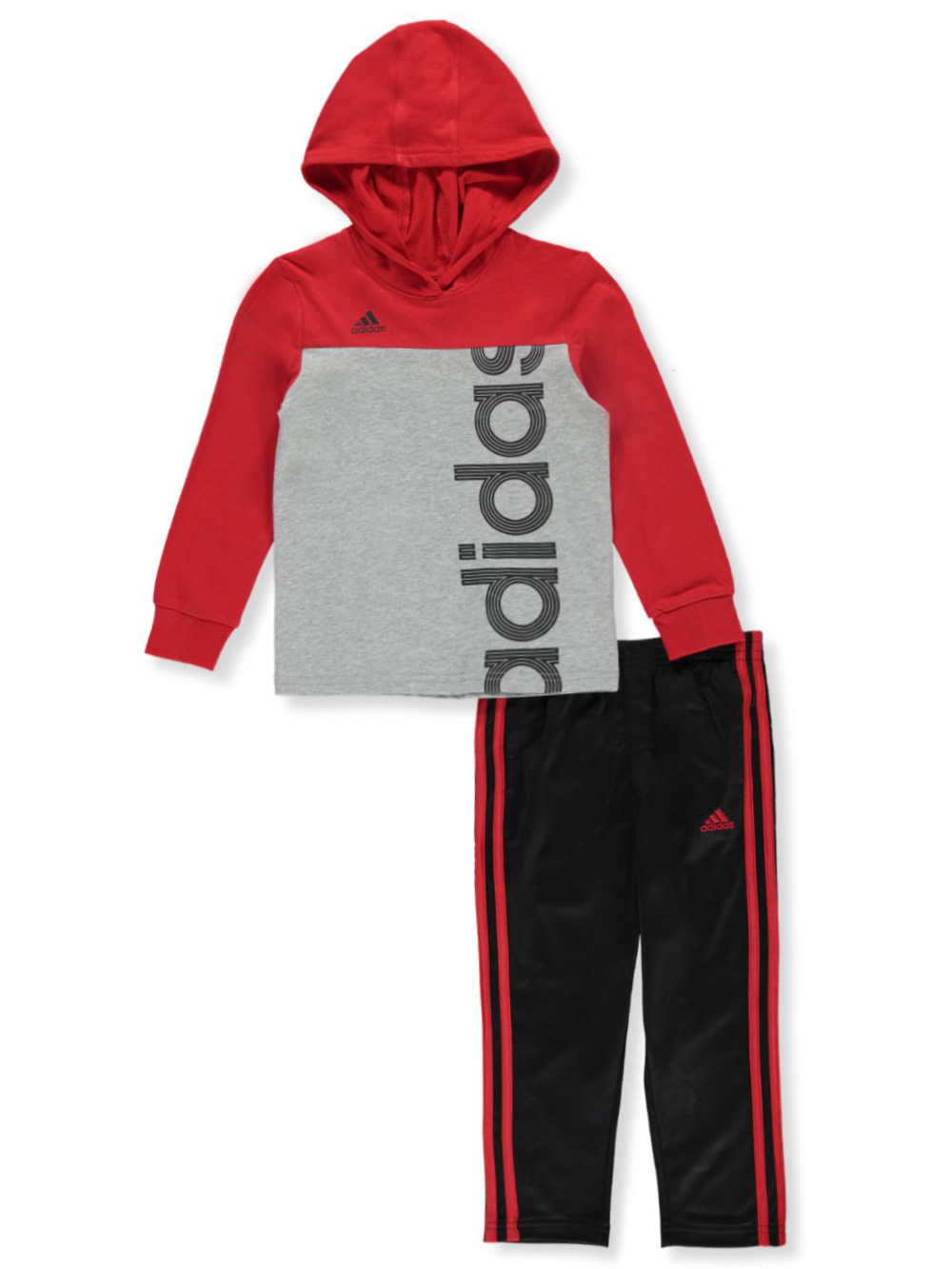boys red adidas joggers