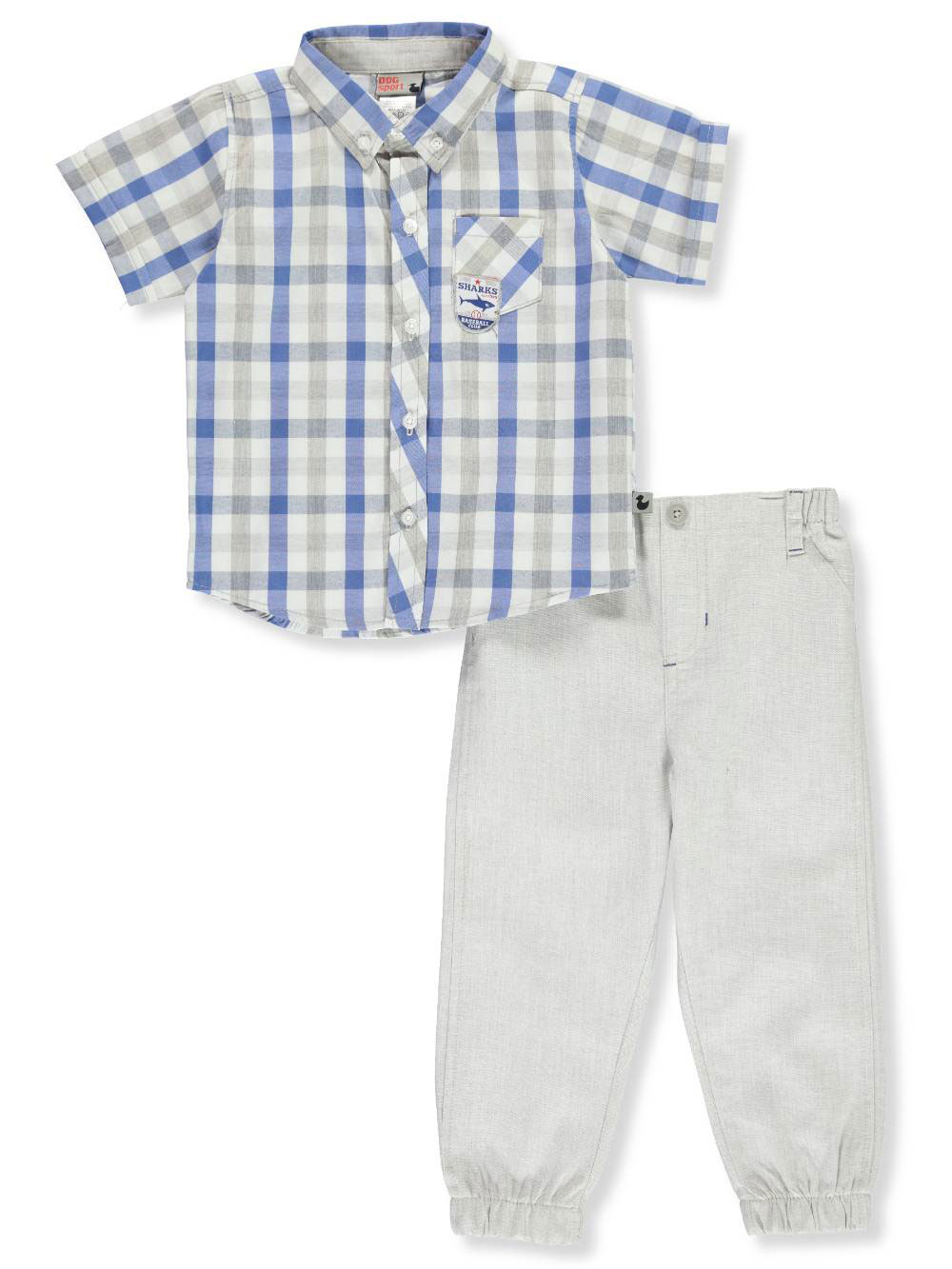 Quad Seven Boys Plaid Tab 2-Piece Pants Set Outfit