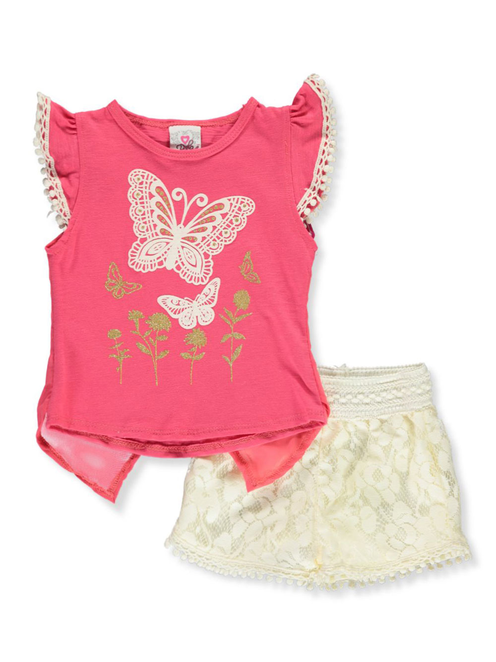 Butterfly 2 Piece Shorts Set Outfit By Real Love In Coral Multi And Ivory Multi From Cookie S Kids Butterfly 2 Piece Shorts Set Outfit By Real Love In Coral Multi And Ivory Multi From Cookie S Kids