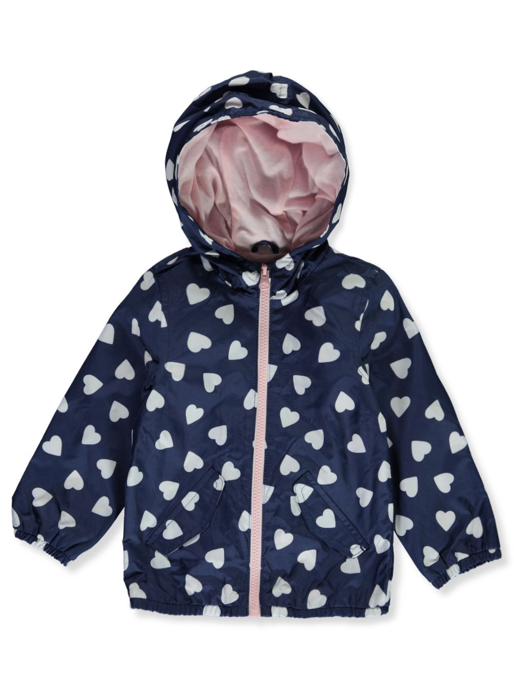 12 Months London Fog Baby Chest Stripe Poly Lined Jacket Navy