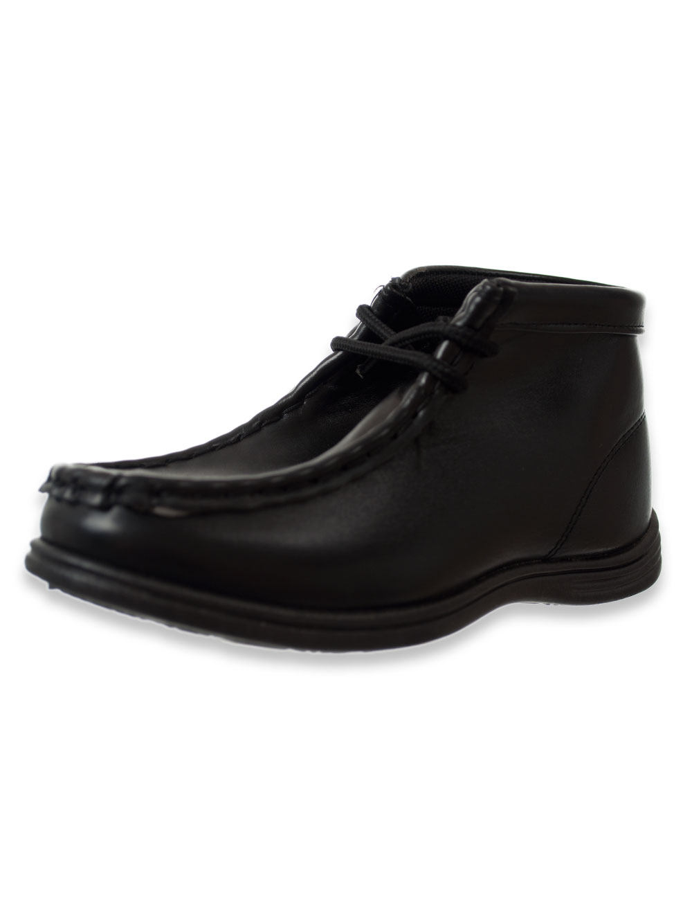 boys black slip on school shoes