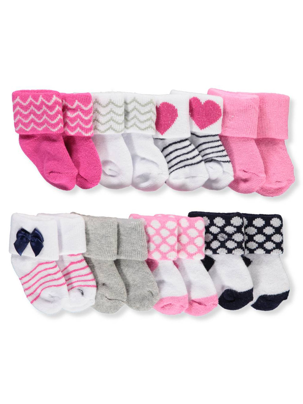 Girls Pink and Multicolor Socks