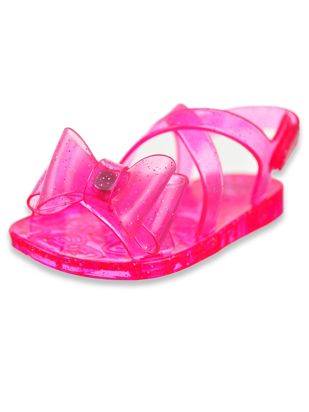pink glitter jelly sandals