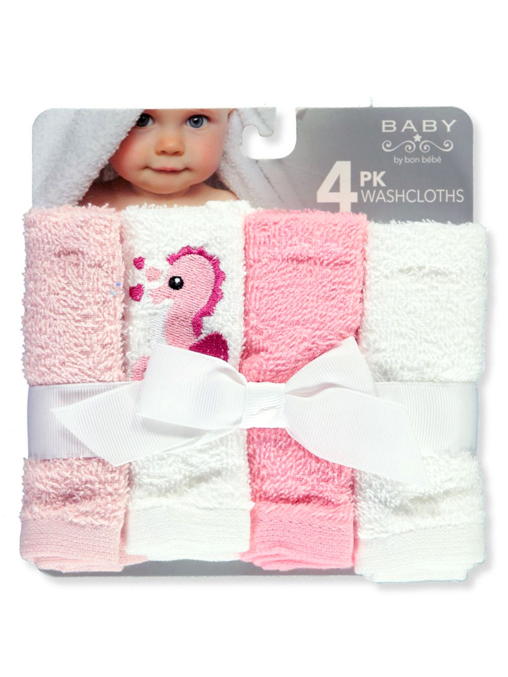 One Size Bon Bebe Kids Little Baby Newborn 24 Pack Washcloths Pink//Black