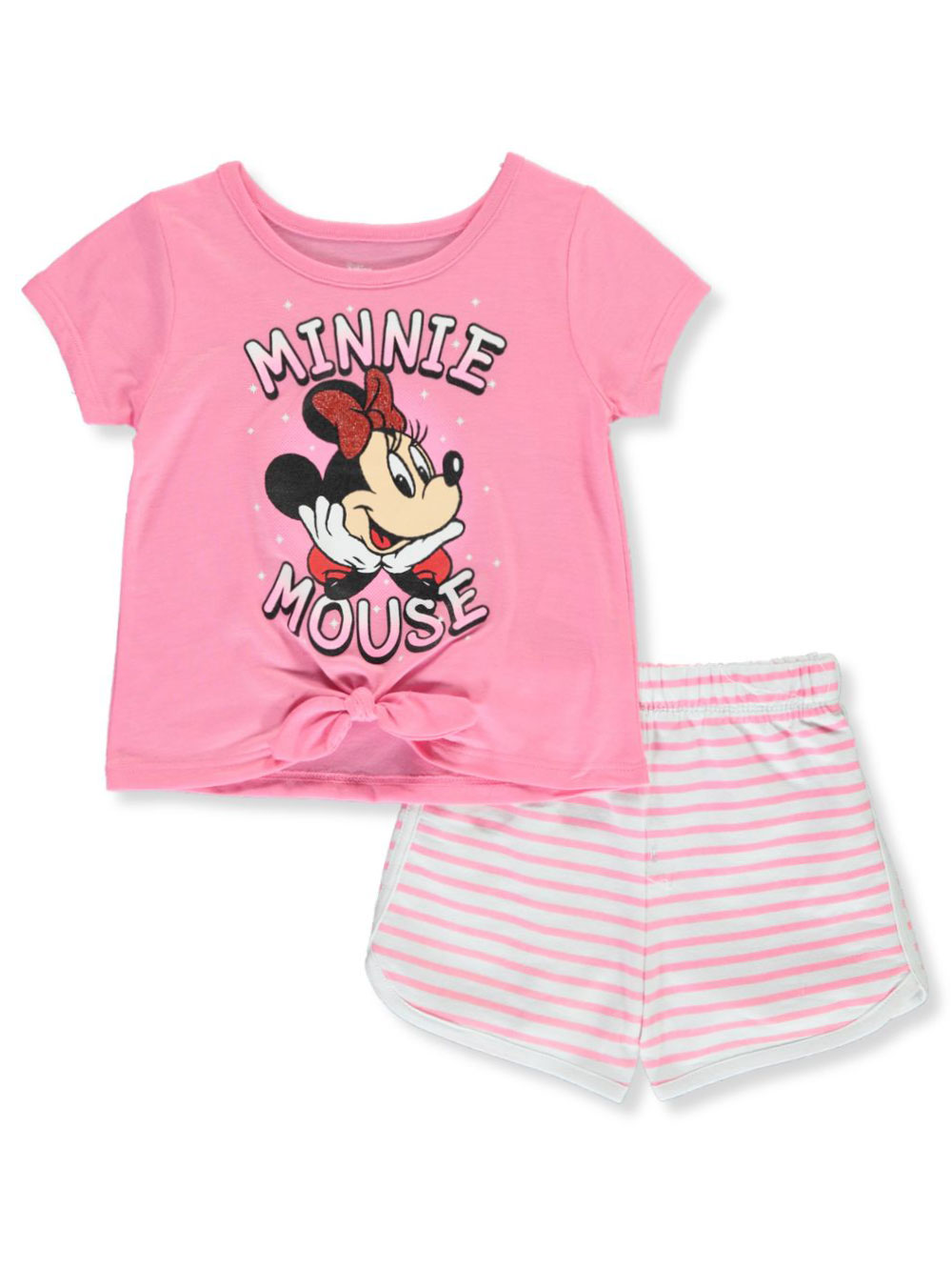 Disney Girls Minnie Mouse Sitting Glittering Bow Tank