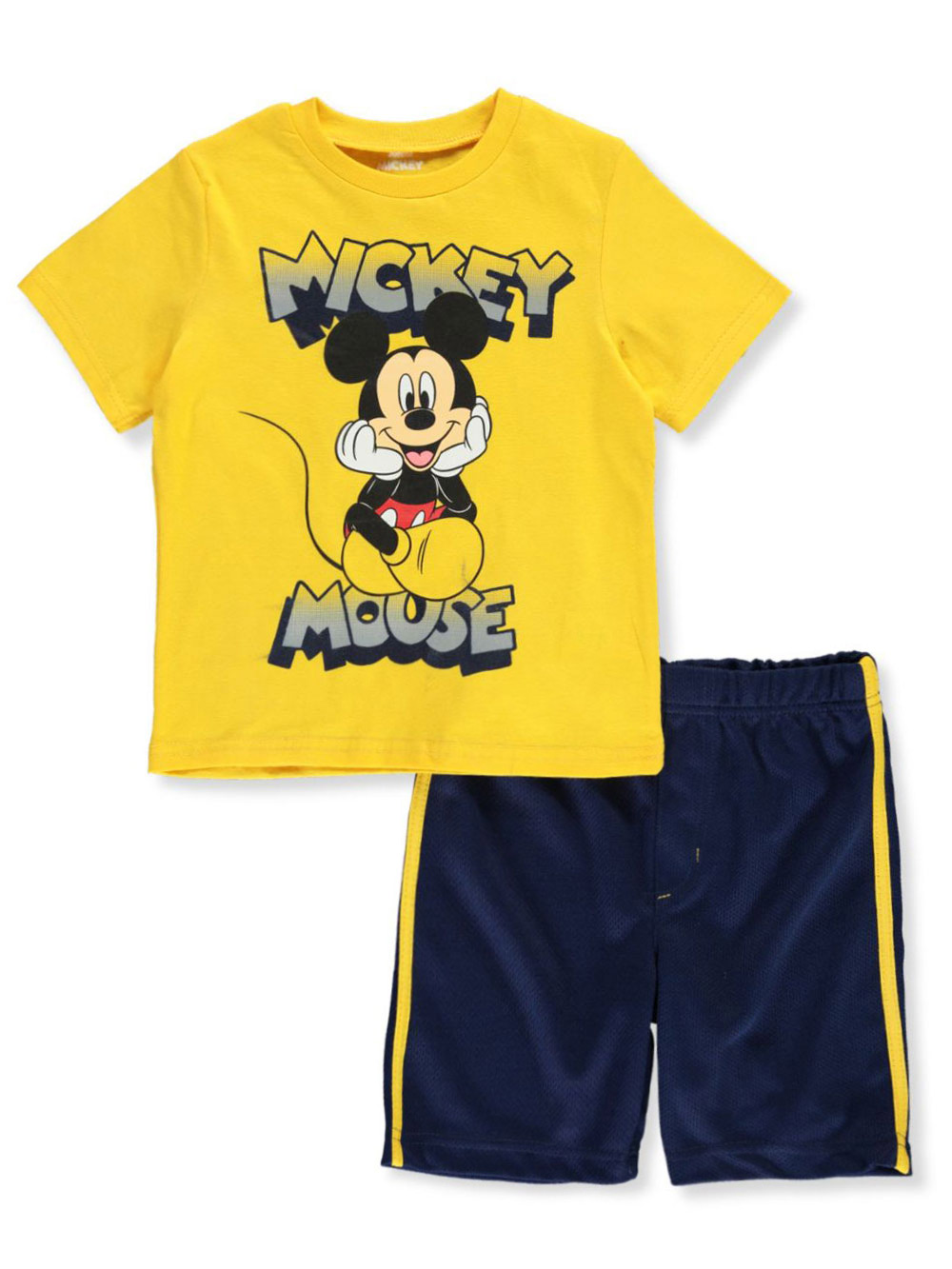 Disney Mickey Mouse Toddler Boys Short Sleeve T-Shirt and Mesh Shorts Set Blue 3T