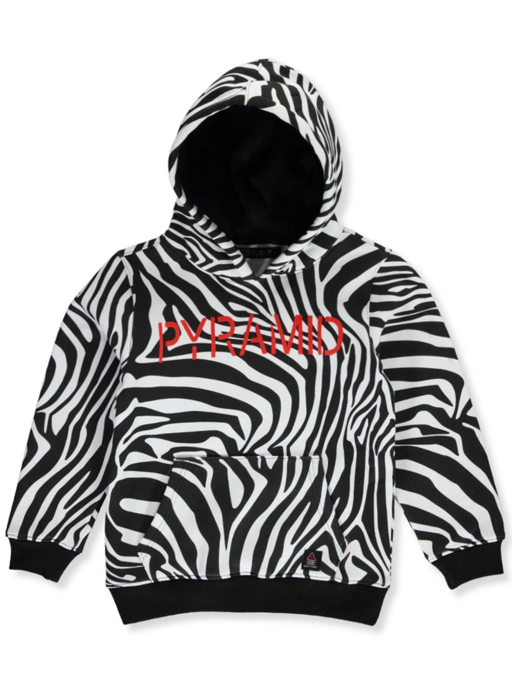 Boys Zebra Print Pullover Hoodie By Black Pyramid In White From