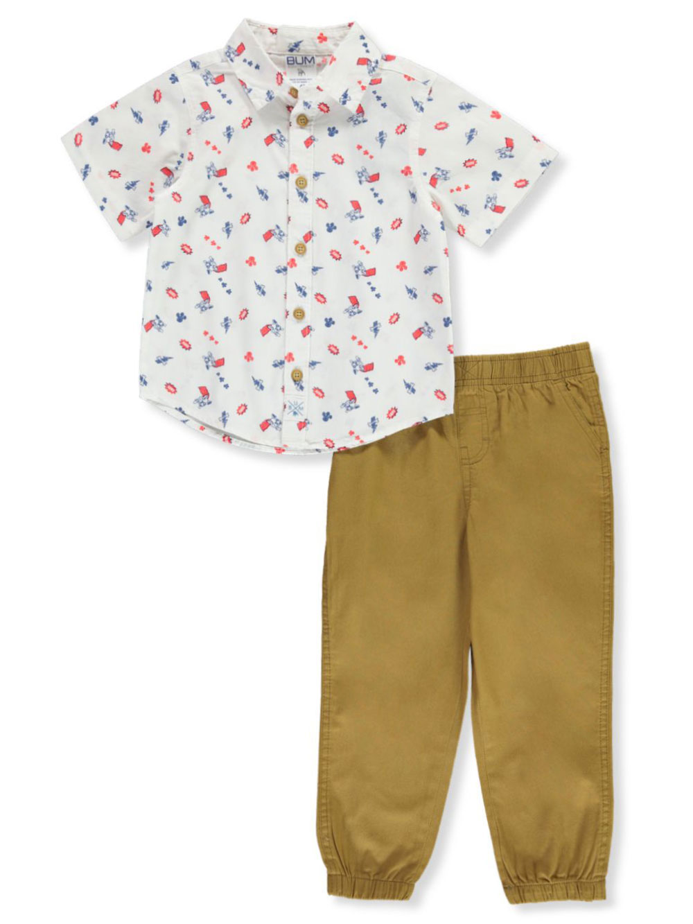 B.U.M Equipment Boys Short Sleeve Pajama Shirt /& Pants Cotton Sleepwear 2PC Set