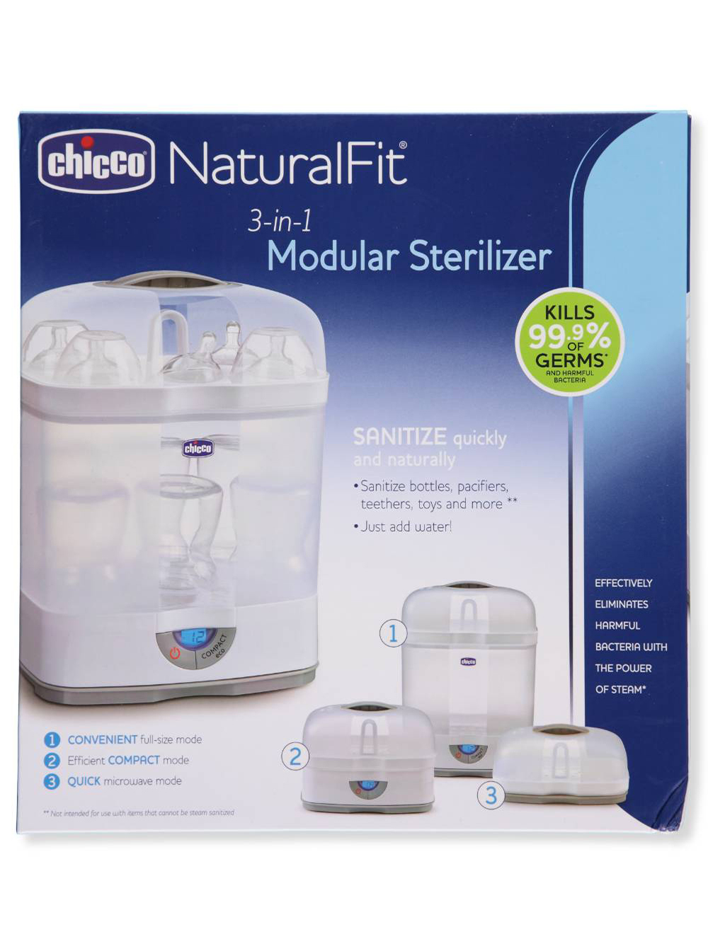 chicco naturalfit 3 in 1 modular sterilizer