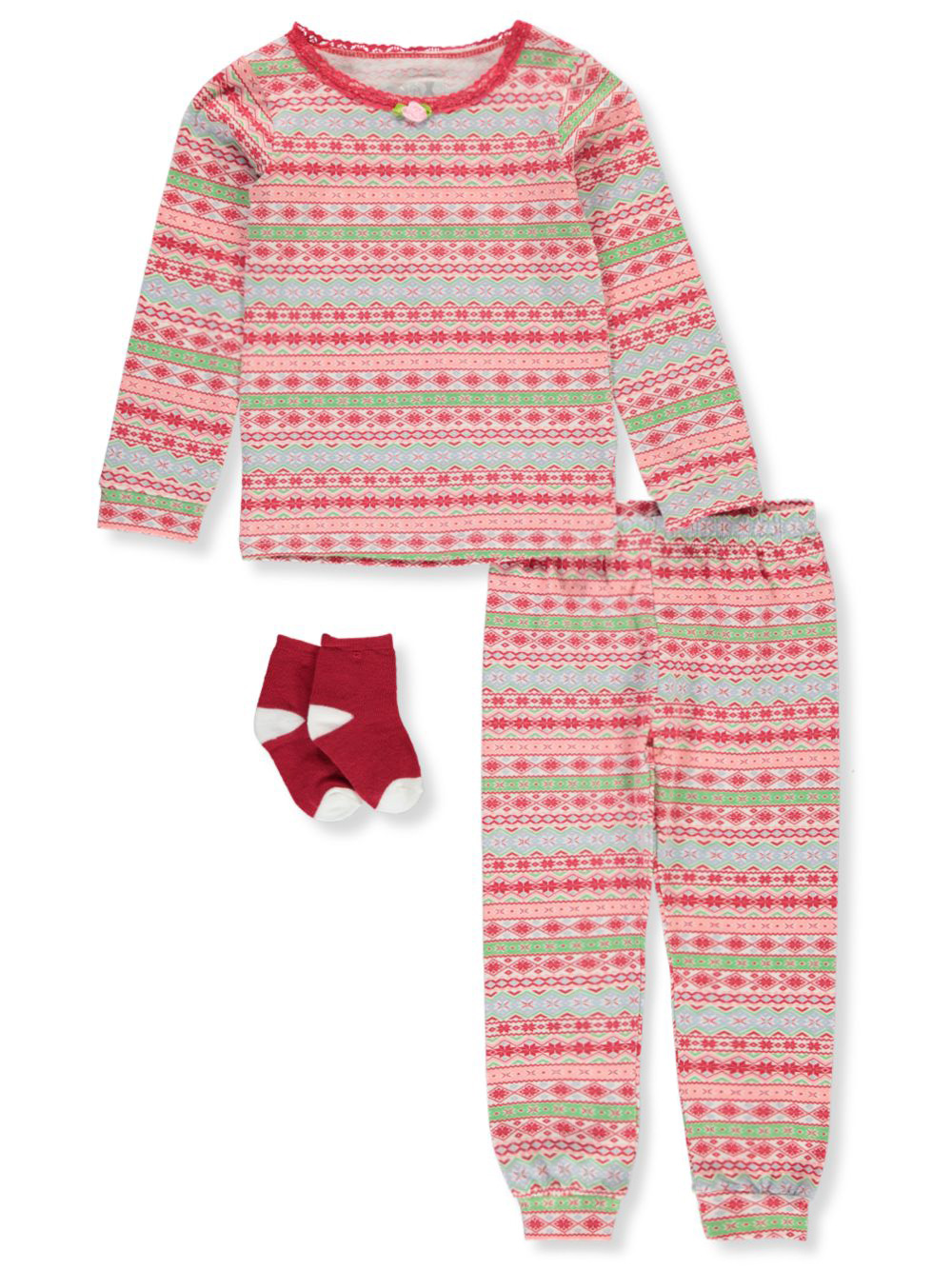 Holiday Fair Isle 3-Piece Pajamas
