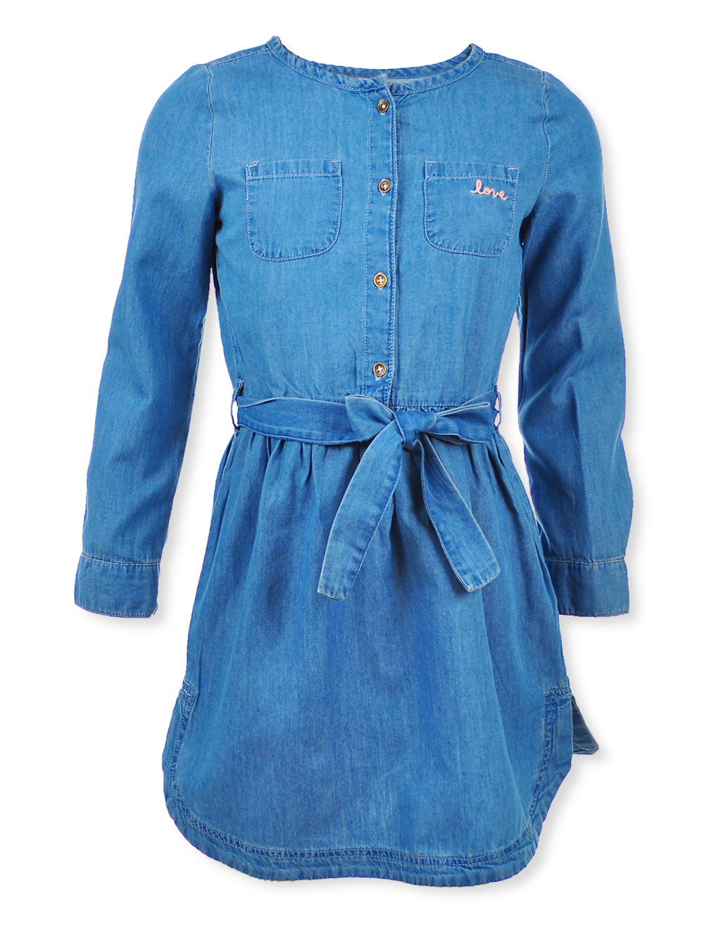 Chillipop Girls Woven Button Down Denim Blouse
