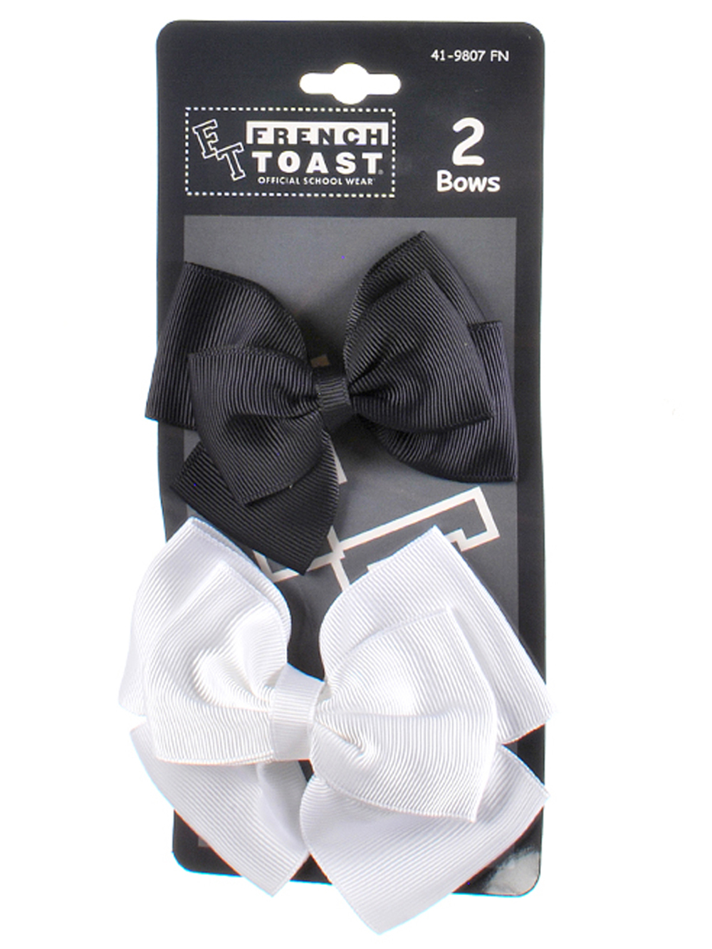 French Toast Double Bow 2 Pack Ribbon Barrettes