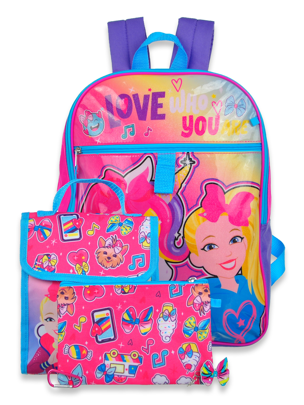 Jojo Siwa Girls' 5-Piece Backpack & Lunchbox Set - Pink/Multi, One Size