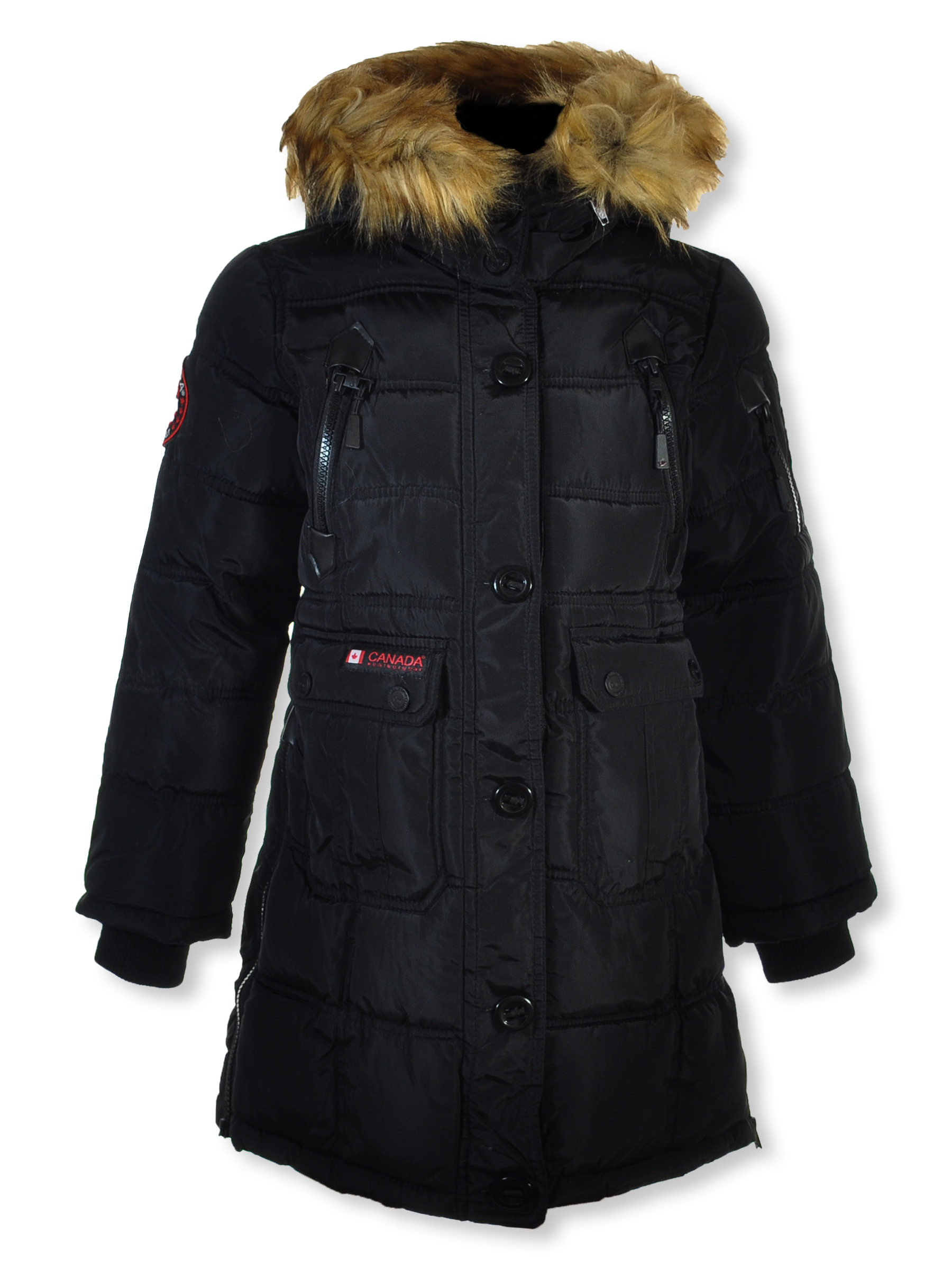 Canada Weather Gear Girls Faux Fur Puffer Jacket