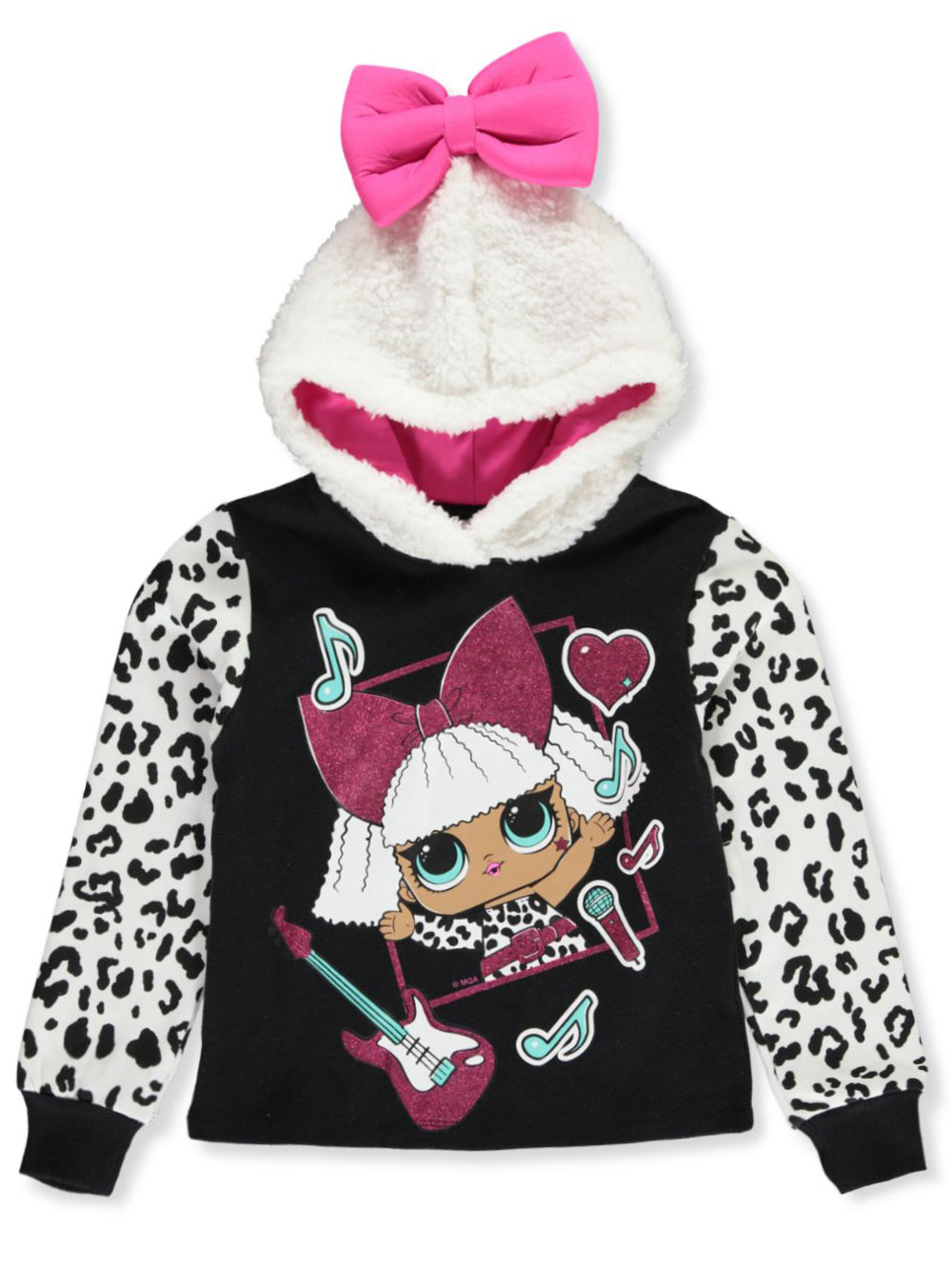 Medium Black LOL Surprise Big Girls Flip Sequin Glitter Bee Hoodie