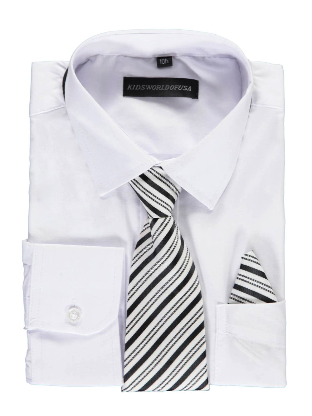 Kids World Big Boys' Husky Dress Shirt with Accessories (Sizes 10H - 20H) - white, 20 husky