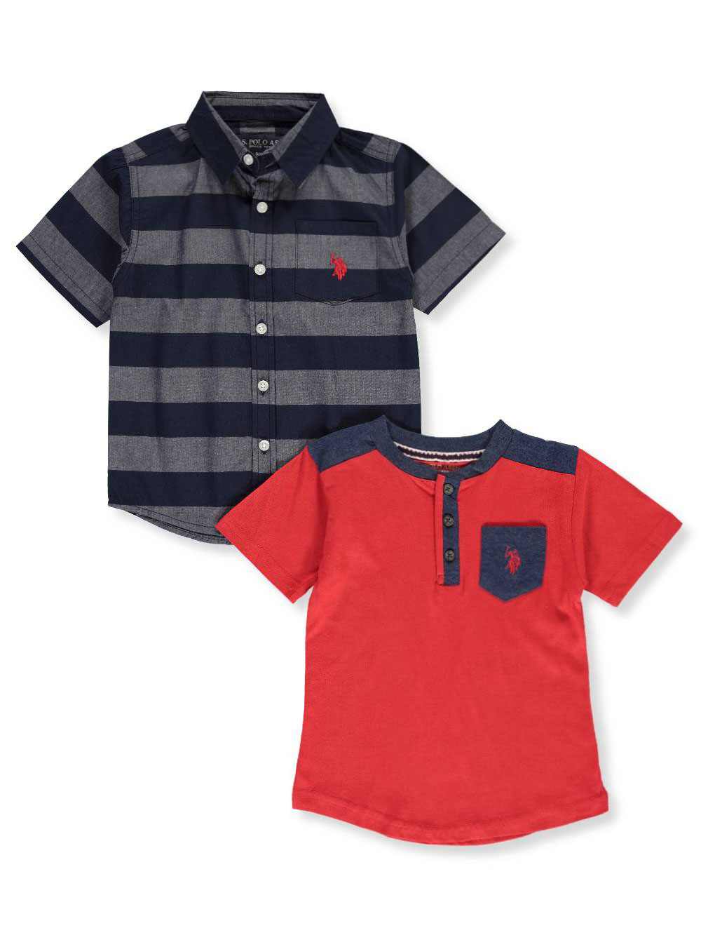 Polo Assn U.S Boys Sleeve Henley T-Shirt and Pull-on Short