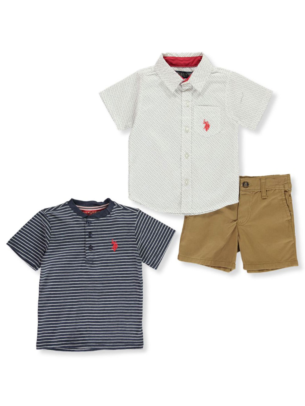 Polo Assn Solid T-Shirt and Twill Jogger Set U.S Boys Logo Polo