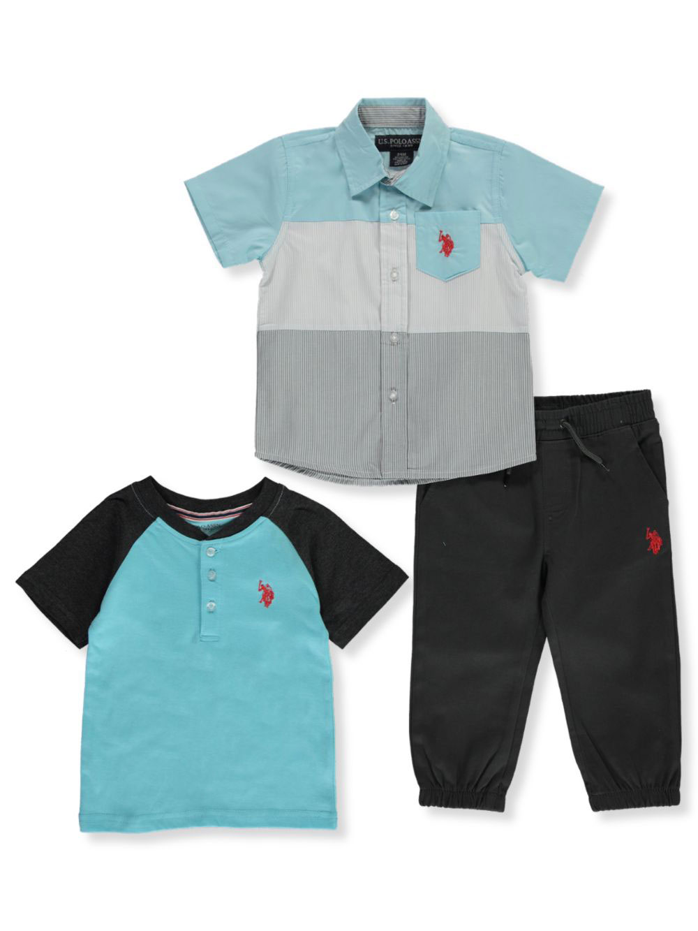 Polo Assn U.S Girls Fashion Top and Legging 3 Piece Set