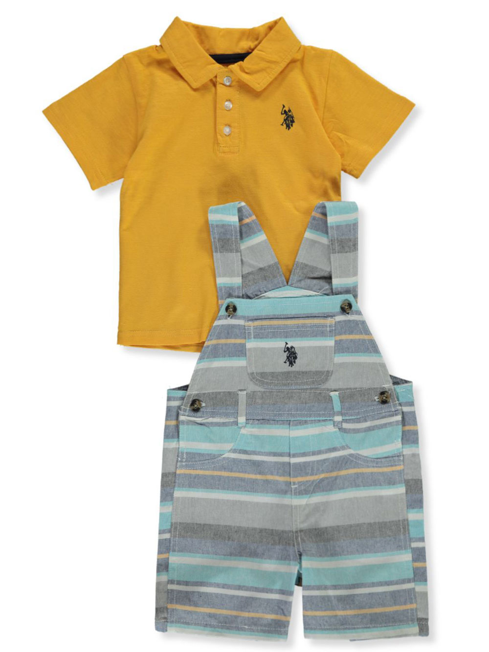 and Twill Cargo Short Set U.S Baby Boys Sport Shirt V-Neck T-Shirt Polo Assn
