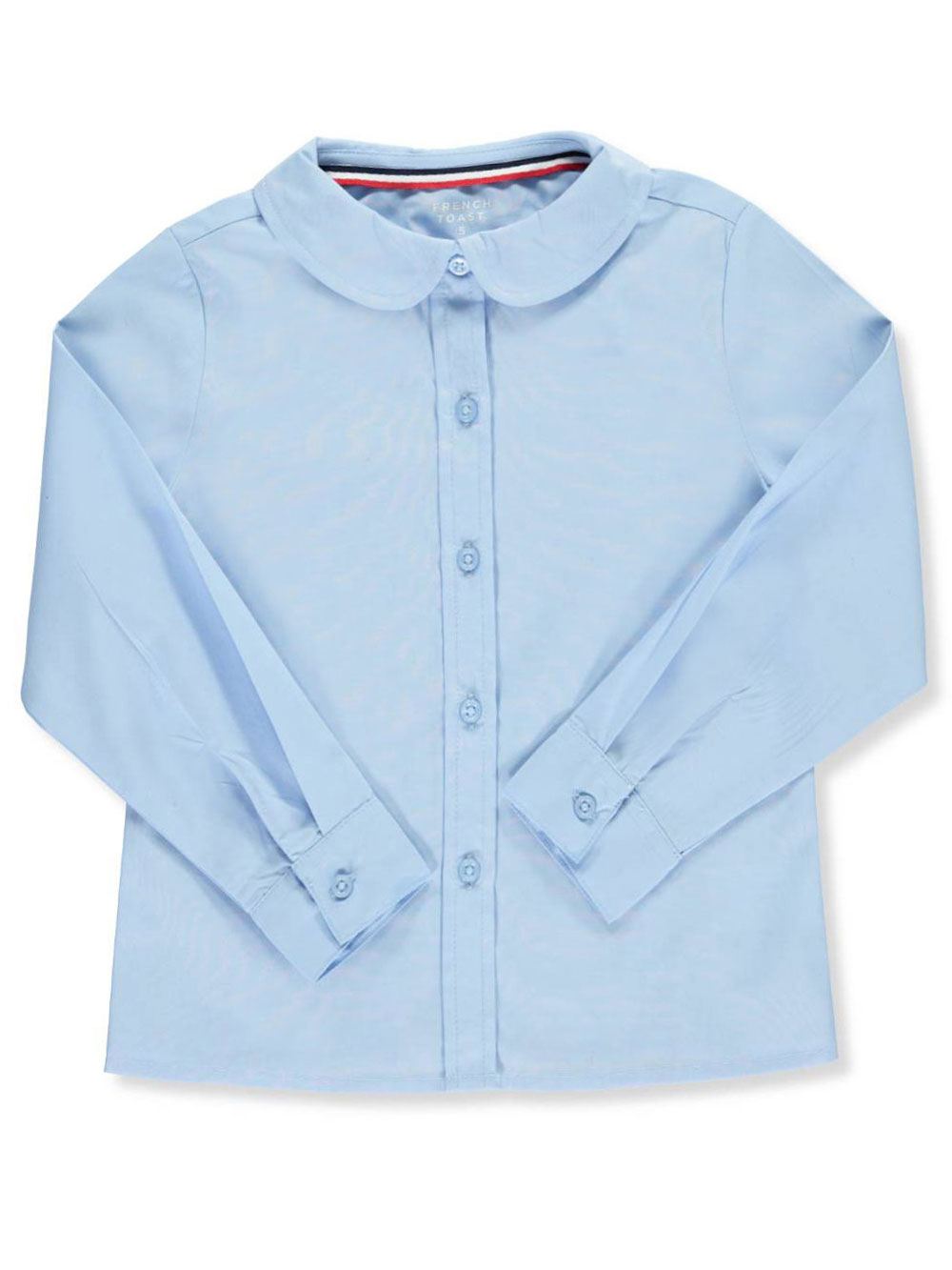 French Toast Big Girls S//S Peter Pan Lace Trim Blouse