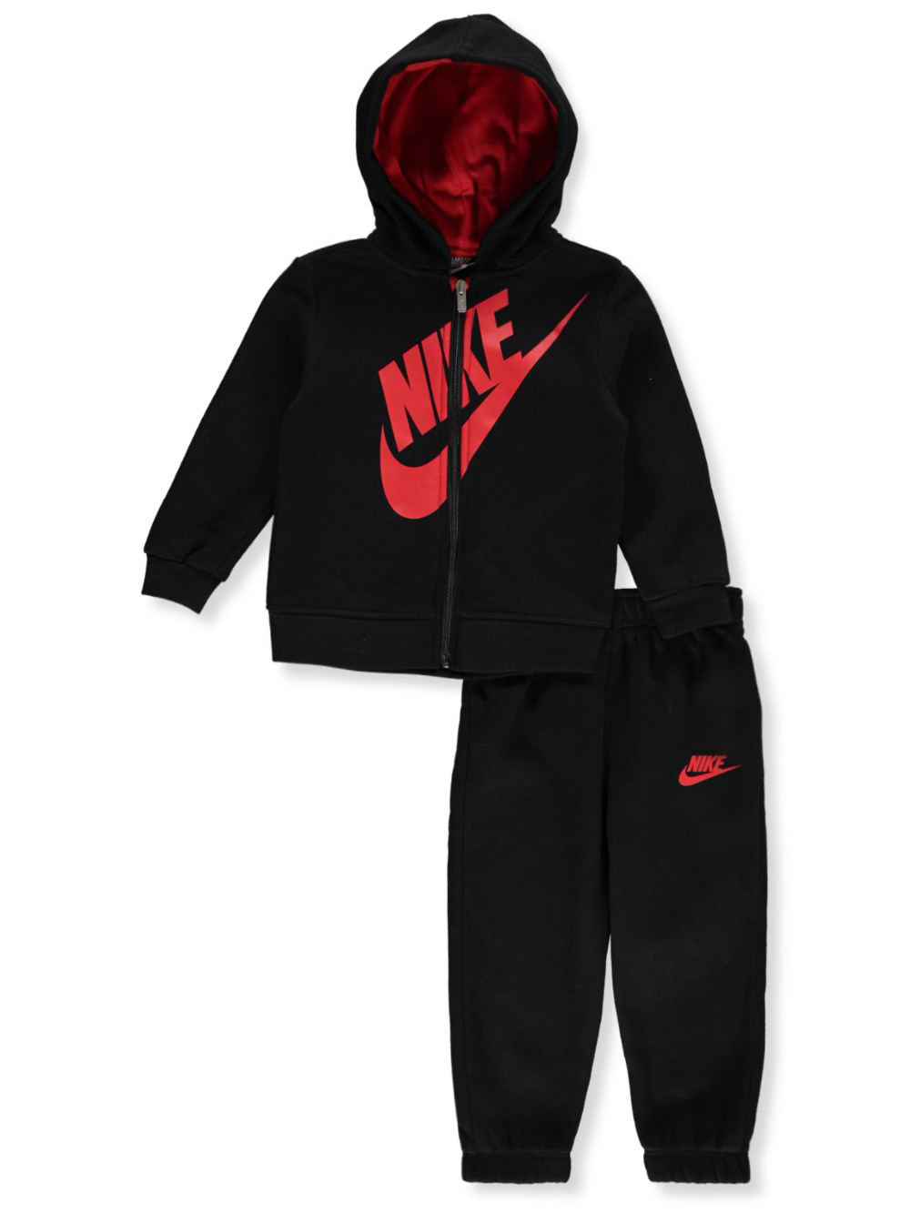 nike sweatsuit red and black