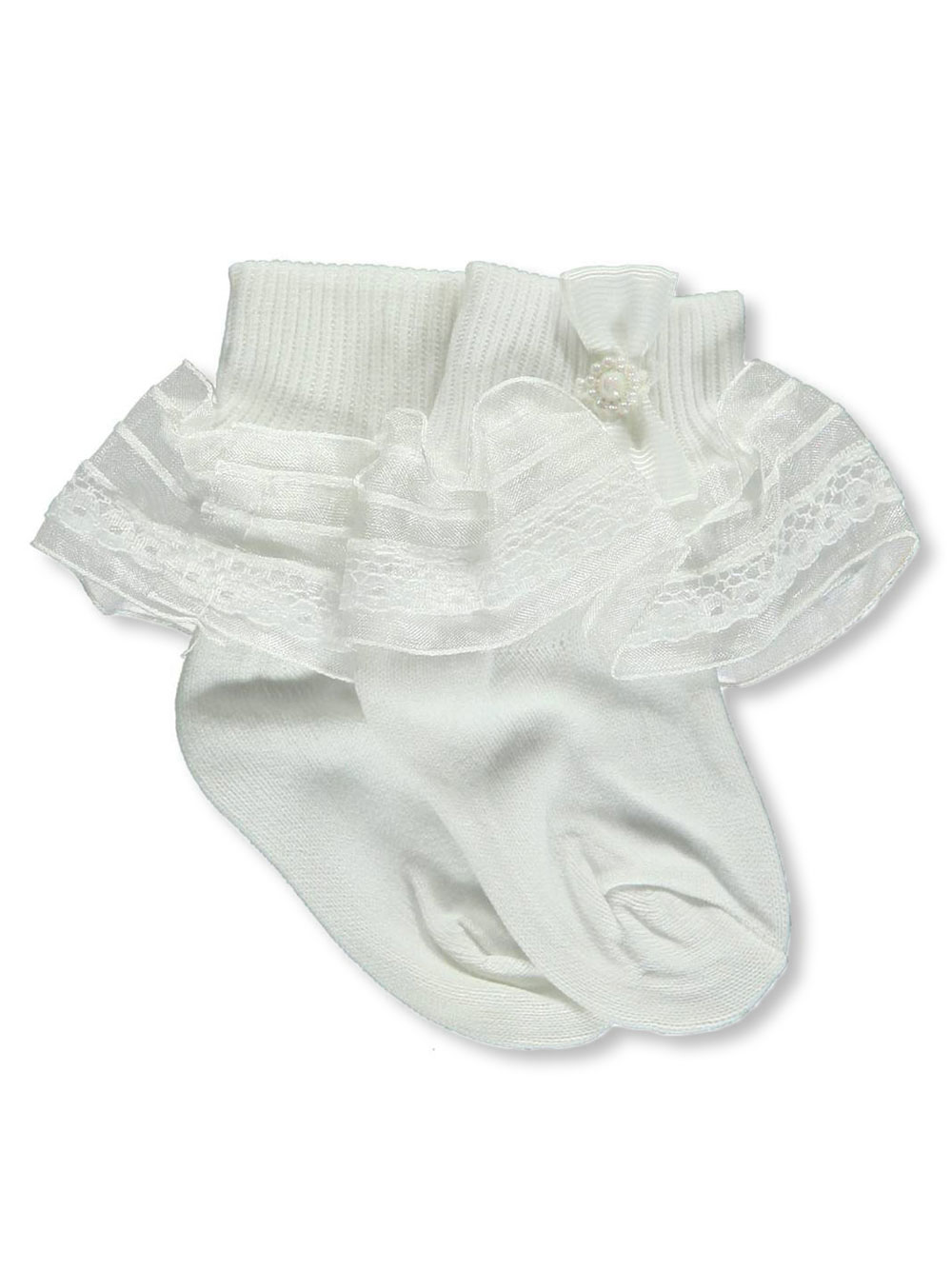 Baby Girls' White Ruffle Socks