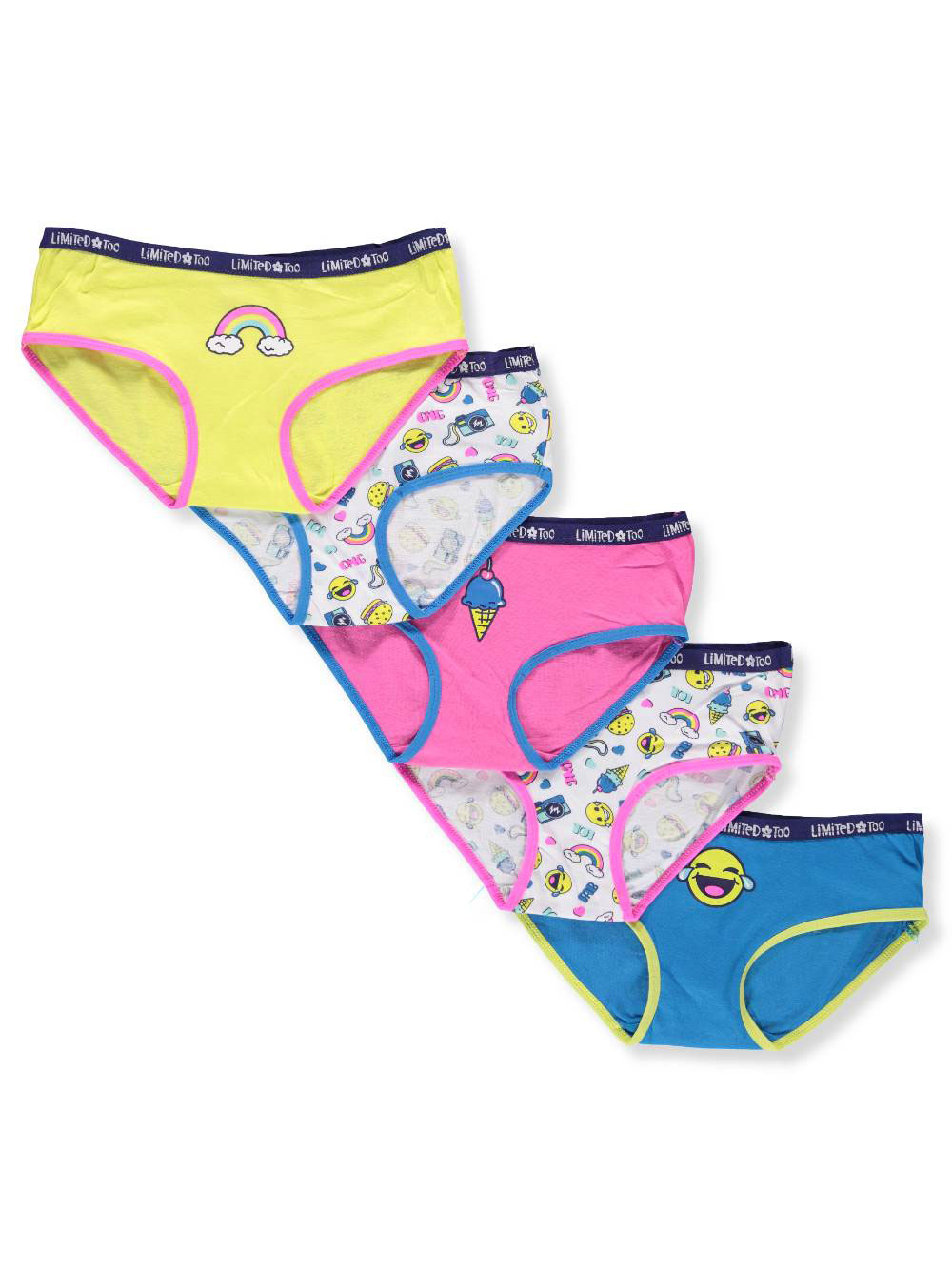 Girls 5 Pack Hipster Panties By Limited Too In White Multi From