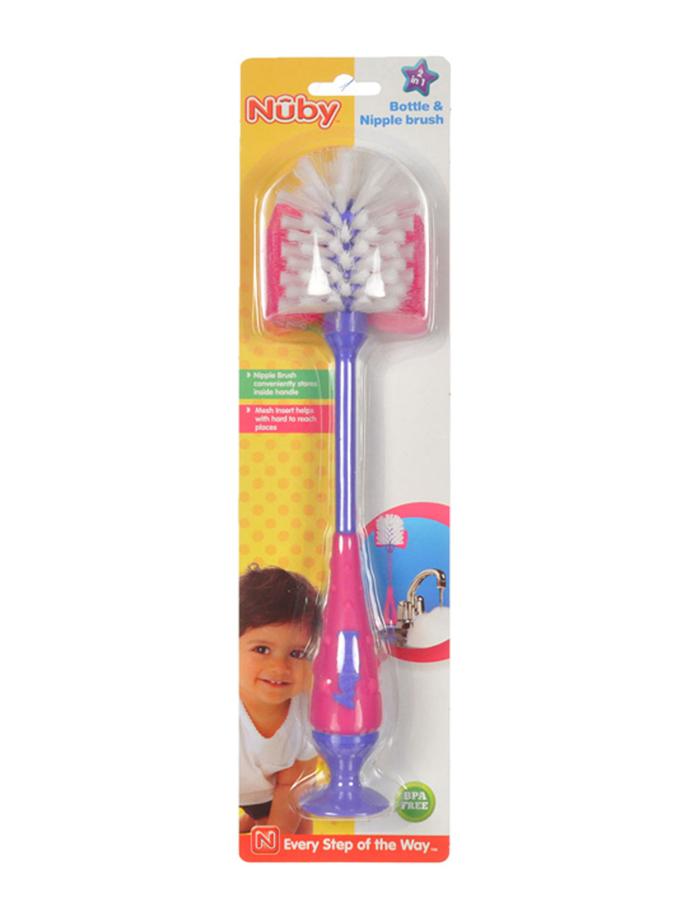 baby bottle and nipple brush