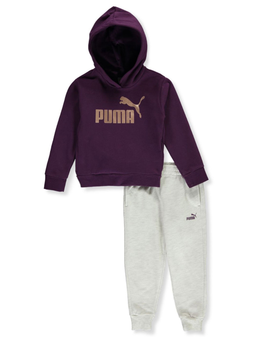 PUMA Little Girls/' Fleece 2 Pcs Hoodie Pants Set