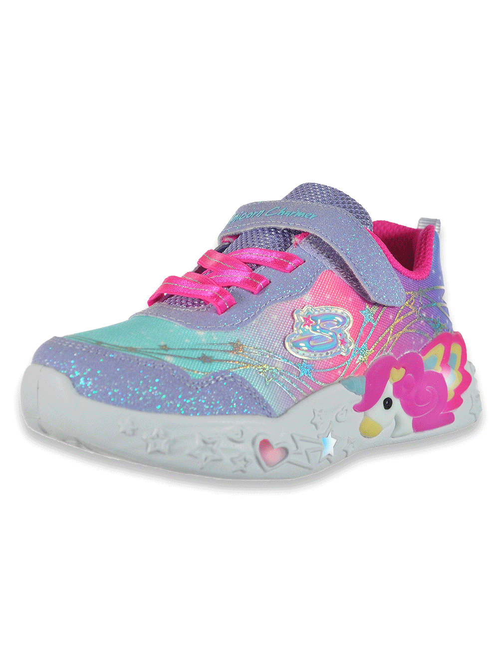 Skechers Magical Collection Unicorn Storm Purple Glitter Galaxy Toddle –  Aura In Pink Inc.