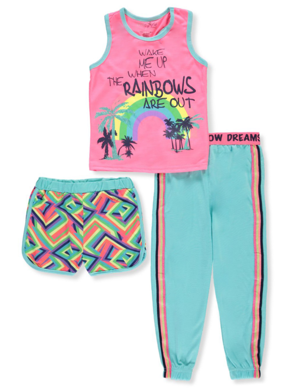 Rainbows 3-Piece Pajamas
