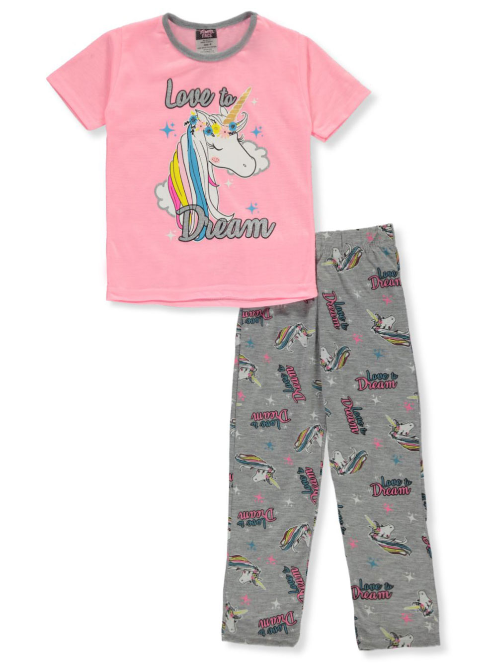 Girls Pink/gray Pajamas
