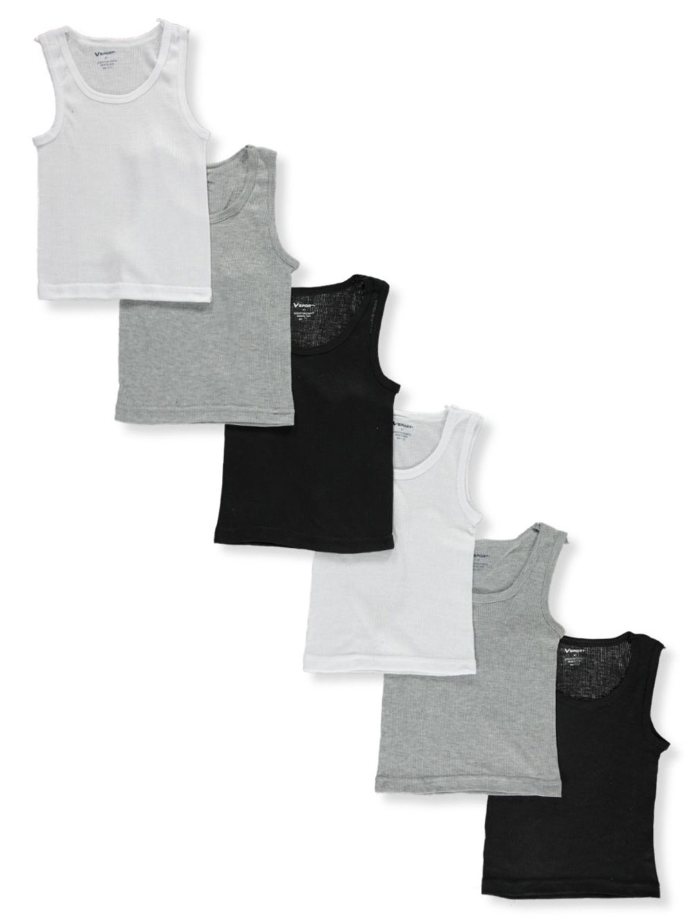 Boys White and Multicolor Undershirts