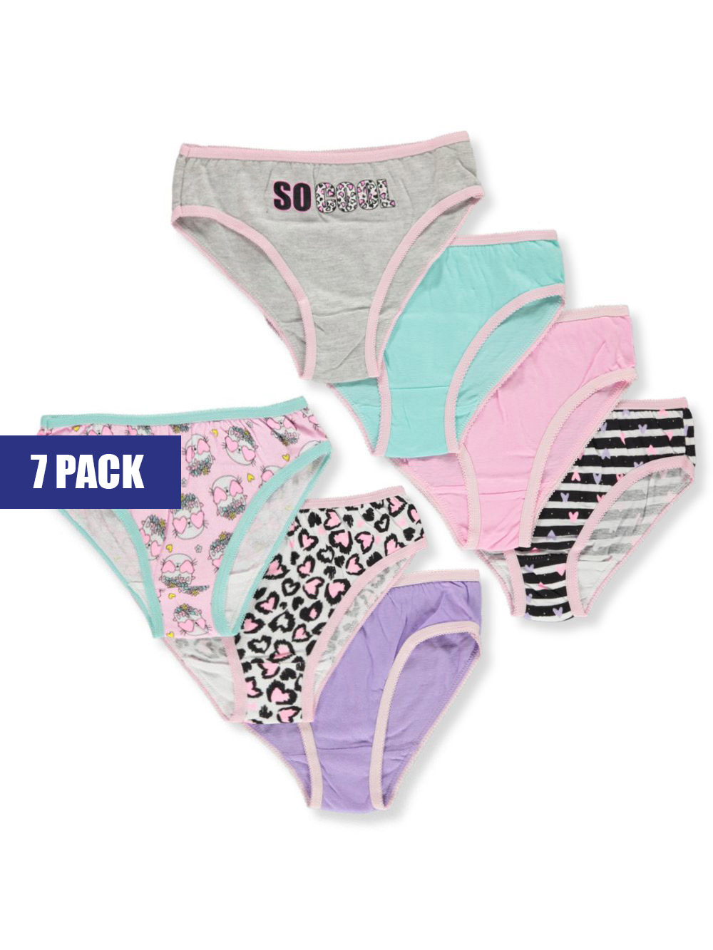Marilyn Taylor Girls' 7-Pack Bikini Panties Underwear