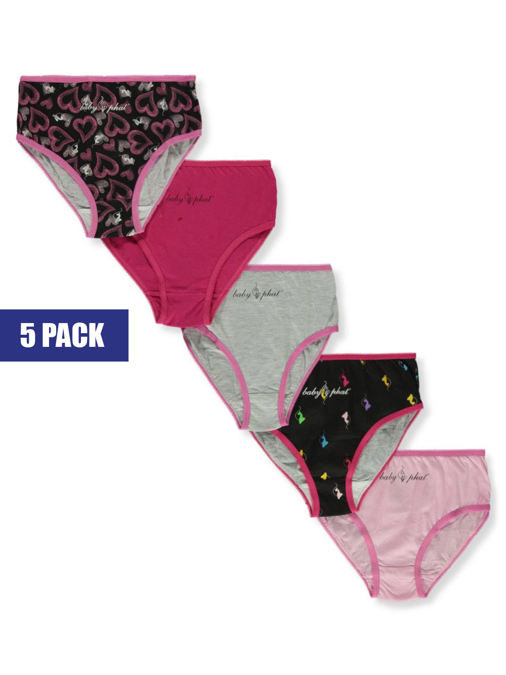 Baby Phat Girls' 5-Pack Briefs